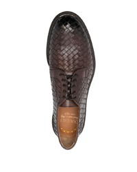 dunkelbraune geflochtene Leder Derby Schuhe von Doucal's