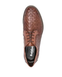 dunkelbraune geflochtene Leder Derby Schuhe von Baldinini