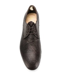 dunkelbraune geflochtene Leder Derby Schuhe von Officine Creative