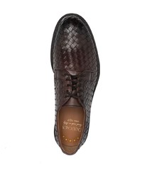 dunkelbraune geflochtene Leder Derby Schuhe von Doucal's