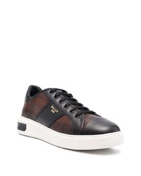 dunkelbraune geflochtene Leder niedrige Sneakers von Bally