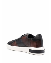 dunkelbraune geflochtene Leder niedrige Sneakers von Bally