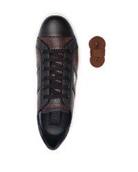 dunkelbraune geflochtene Leder niedrige Sneakers von Bally