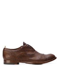 dunkelbraune geflochtene Leder Oxford Schuhe von Officine Creative