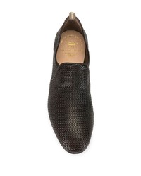 dunkelbraune geflochtene Leder Slipper von Officine Creative