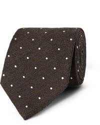 dunkelbraune gepunktete Krawatte von Dunhill