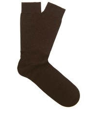 dunkelbraune gepunktete Socken