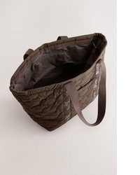dunkelbraune gesteppte Taschen von self