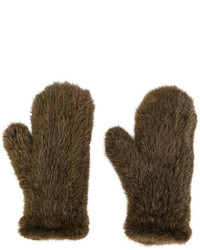 dunkelbraune Handschuhe von Yves Salomon