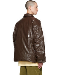 dunkelbraune Harrington-Jacke aus Leder von A. A. Spectrum