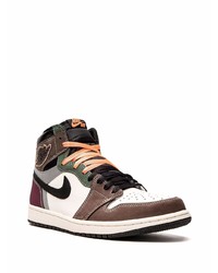 dunkelbraune hohe Sneakers aus Leder von Jordan