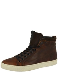 dunkelbraune hohe Sneakers aus Leder von Bullboxer