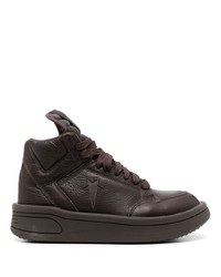 dunkelbraune hohe Sneakers aus Leder von Converse