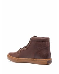 dunkelbraune hohe Sneakers aus Leder von Timberland