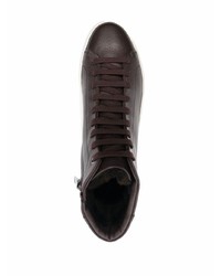 dunkelbraune hohe Sneakers aus Leder von BOSS HUGO BOSS