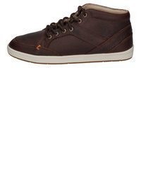 dunkelbraune hohe Sneakers aus Leder von Hub