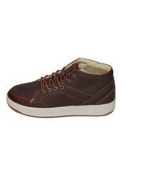 dunkelbraune hohe Sneakers aus Leder von Hub