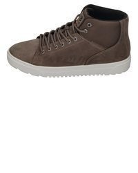 dunkelbraune hohe Sneakers aus Leder von Hub