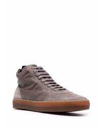 dunkelbraune hohe Sneakers aus Leder von Officine Creative