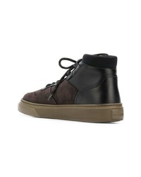 dunkelbraune hohe Sneakers aus Leder von Hogan