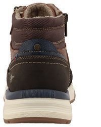 dunkelbraune hohe Sneakers aus Leder von Mustang Shoes