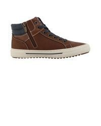 dunkelbraune hohe Sneakers aus Leder von Mustang Shoes