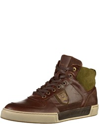 dunkelbraune hohe Sneakers aus Leder von Pantofola D'oro