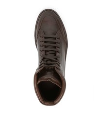 dunkelbraune hohe Sneakers aus Leder von Koio