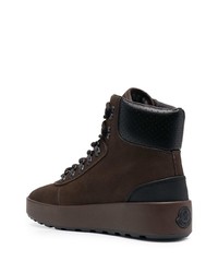 dunkelbraune hohe Sneakers aus Leder von Moncler