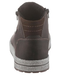 dunkelbraune hohe Sneakers aus Leder von Rieker