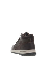 dunkelbraune hohe Sneakers aus Leder von Skechers