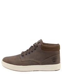 dunkelbraune hohe Sneakers aus Leder von Timberland