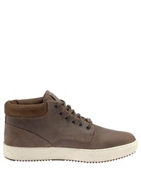 dunkelbraune hohe Sneakers aus Leder von Timberland