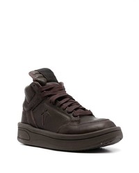dunkelbraune hohe Sneakers aus Leder von Converse