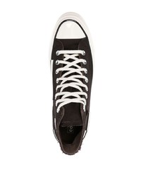 dunkelbraune hohe Sneakers aus Segeltuch von Converse