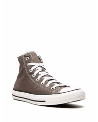 dunkelbraune hohe Sneakers aus Segeltuch von Converse