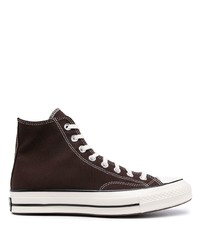 dunkelbraune hohe Sneakers aus Segeltuch von Converse