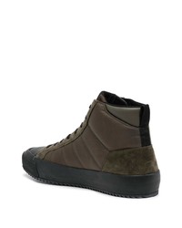 dunkelbraune hohe Sneakers aus Segeltuch von Armani Exchange