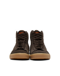 dunkelbraune hohe Sneakers aus Wildleder von Nike