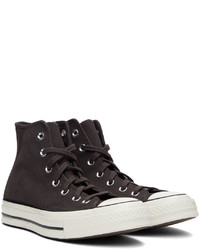 dunkelbraune hohe Sneakers aus Wildleder von Converse