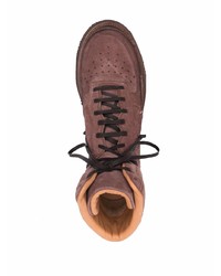 dunkelbraune hohe Sneakers aus Wildleder von Silvano Sassetti
