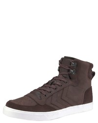 dunkelbraune hohe Sneakers aus Wildleder von Hummel