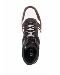 dunkelbraune hohe Sneakers aus Wildleder von D.A.T.E