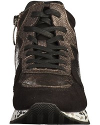 dunkelbraune hohe Sneakers aus Wildleder von Tamaris