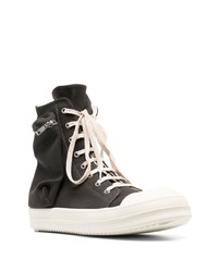 dunkelbraune hohe Sneakers von Rick Owens