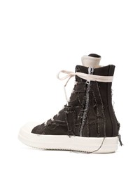 dunkelbraune hohe Sneakers von Rick Owens DRKSHDW