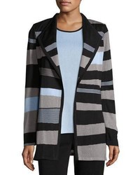 dunkelbraune horizontal gestreifte Jacke