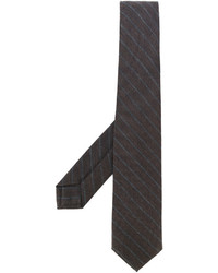 dunkelbraune horizontal gestreifte Krawatte von Barba