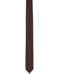 dunkelbraune horizontal gestreifte Krawatte von Hugo