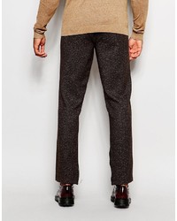 dunkelbraune Hose mit Fischgrätenmuster von Asos